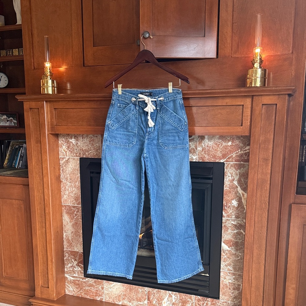 Ralph Lauren Black Label Denim Wide-Leg Jeans.